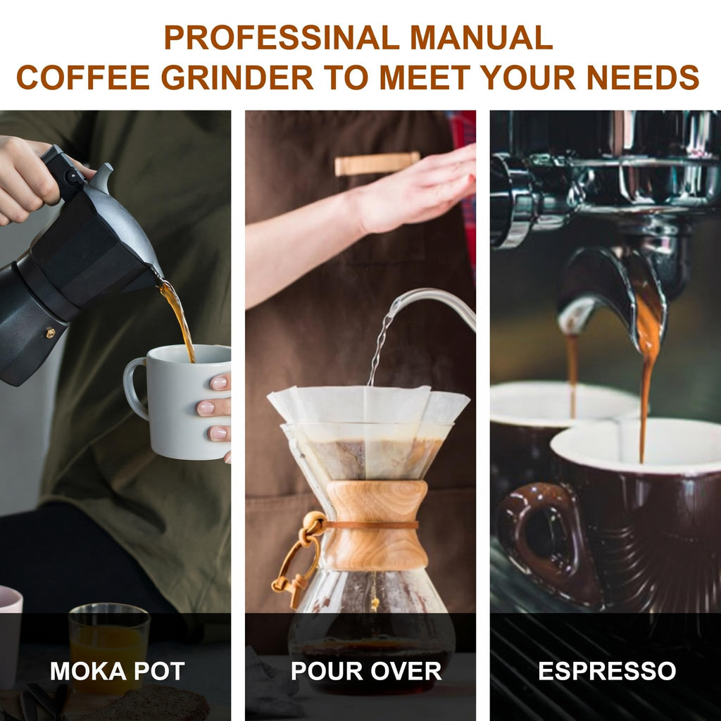 NewlukPro M6 Manual Coffee Grinder for Espresso Pour Over French Press Moka
