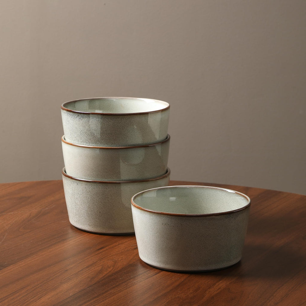 Stone Lain Cairo 12-Piece Dinnerware Stoneware, Plates and Bowls, Microwave and Dishwasher Safe, Includes Dinner and Salad Plates, Cereal Bowls, Dish Set for 4, Grey
