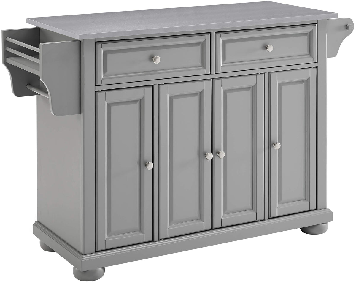 Crosley Furniture Alexandria Rolling Kitchen Island, Wood Top