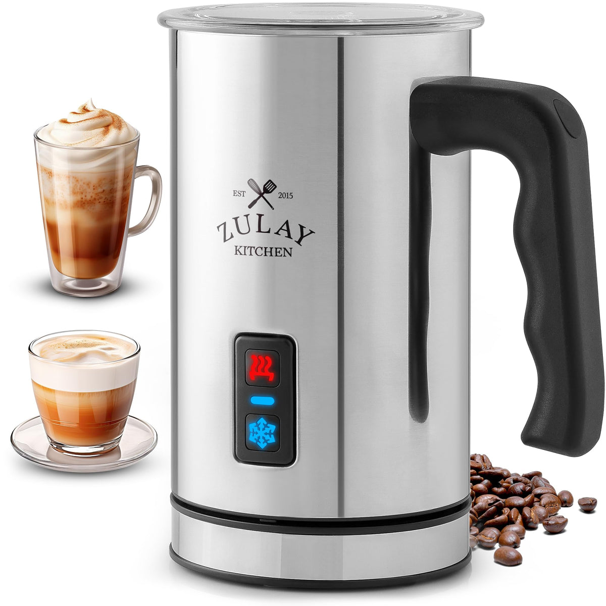 Zulay Powerful Milk Frother for Coffee with Upgraded Titanium Motor - Handheld Electric Whisk, Milk Foamer, Mini Mixer & Coffee Blender for Frappe, Latte, Matcha, No Stand - Pristine Teal