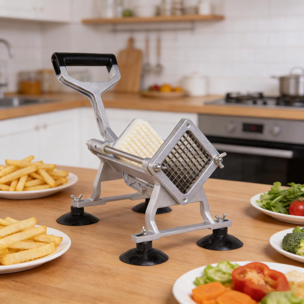 Hakka French Fry Cutter, Commercial Vegetable Chopper Potato Slicer Stainless Steel French Fries Machine with Suction Feet for Patatoes/Carrots/Cucumbers, including 3 Blades(1/4", 3/8",1/2")