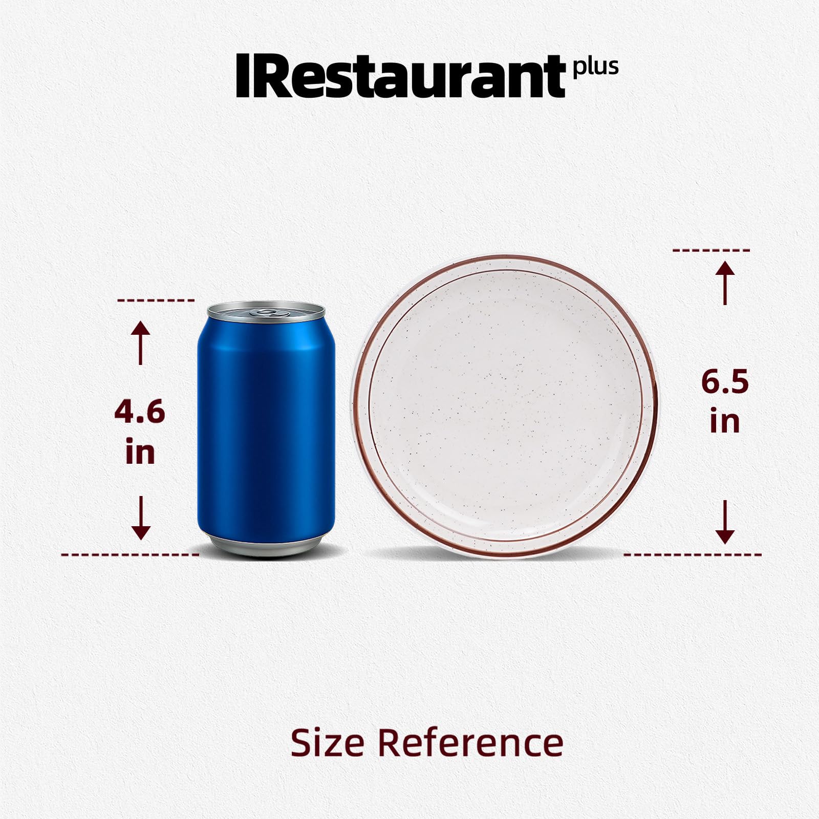 IRESTAURANT PLUS Stoneware Narrow Rim Brown Speckle, Plate 6.5", Case of 36