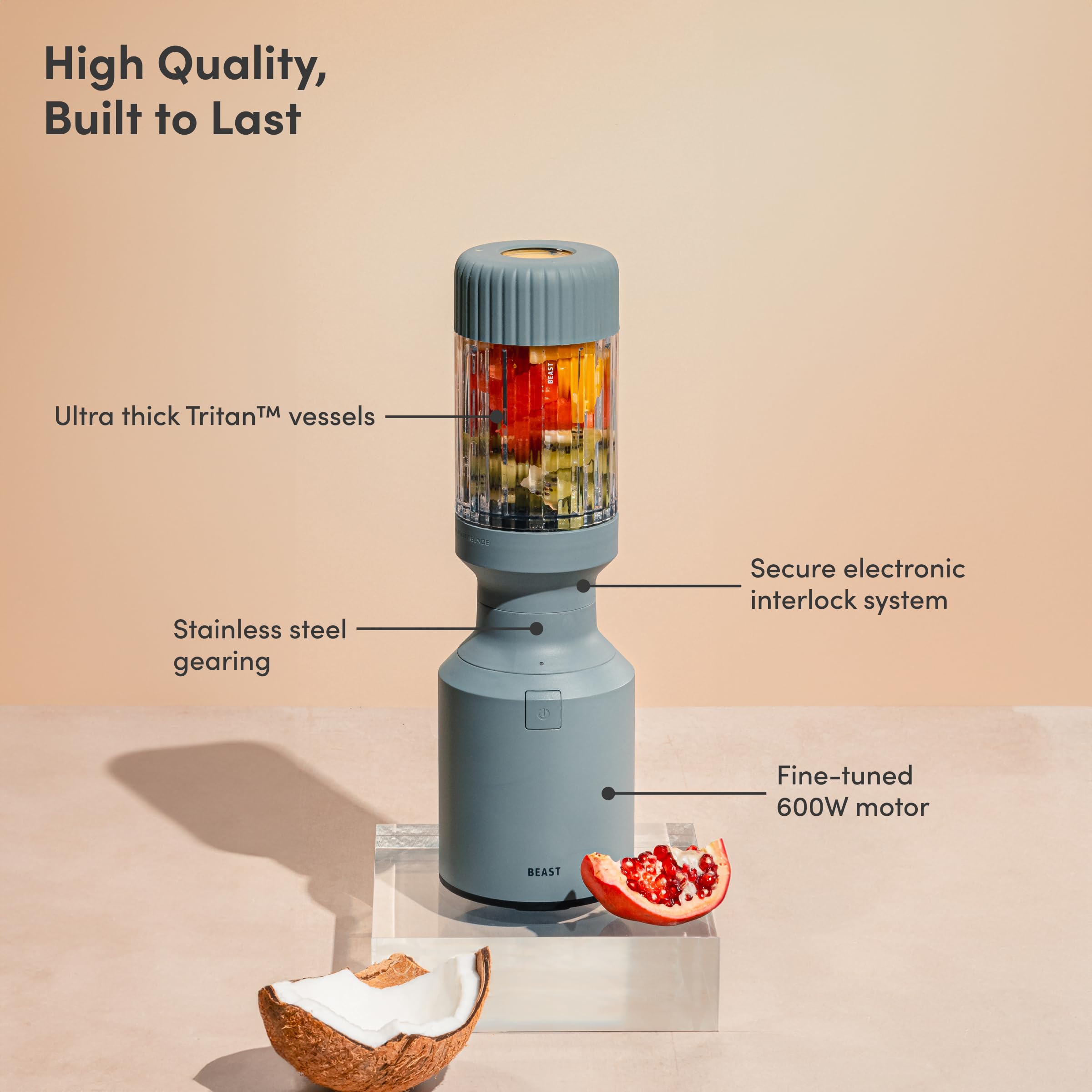 Beast Mini Blender Plus, Countertop Blender, Mist, 600W