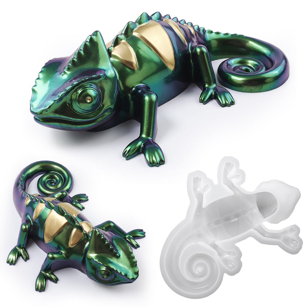 Lizard Animal Cylinder Candle & Resin Mold - Resin Casting Silicone Molds for Home Decor & Candle Making Wave Spiral Mold