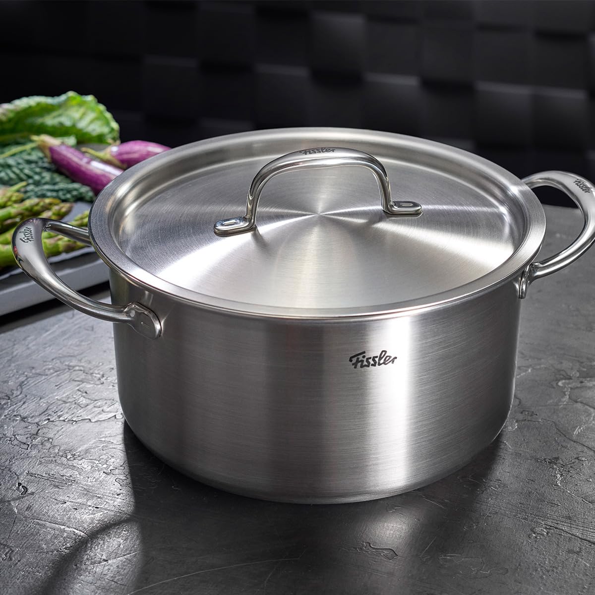 Fissler M5 Pro-Ply 5-ply Stainless Steel Stockpot, 6 Quart, with Metal Lid