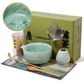 Matcha Whisk Set with Ceramic Bowl - Bamboo Whisk (Chasen), Scoop, Sifter & Holder - Complete Kit for Traditional Matcha Tea - Unique Gifts for Women, Men, Tea Lovers (Matcha Crystal)