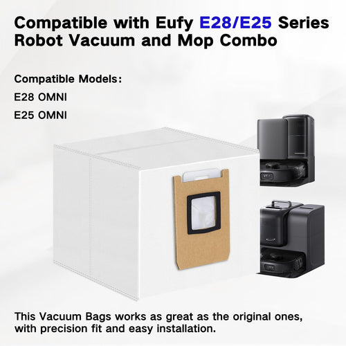 12 Pack Dust Bags for Eufy C28 OMNI, E28 OMNI, E25 OMNI Robot Vacuum