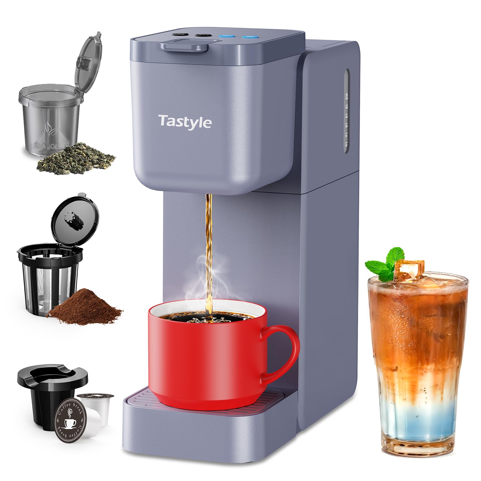 Tastyle Single Serve Coffee Maker for K Cup, Ground and Tea