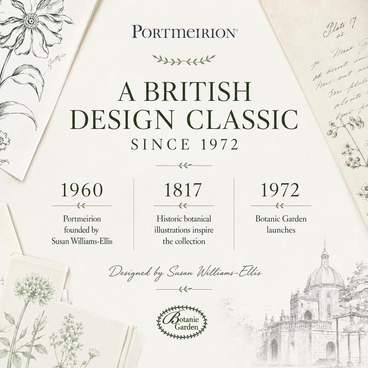 Portmeirion Botanic Garden Side Plates - Assorted Floral Patterns, Set of 6