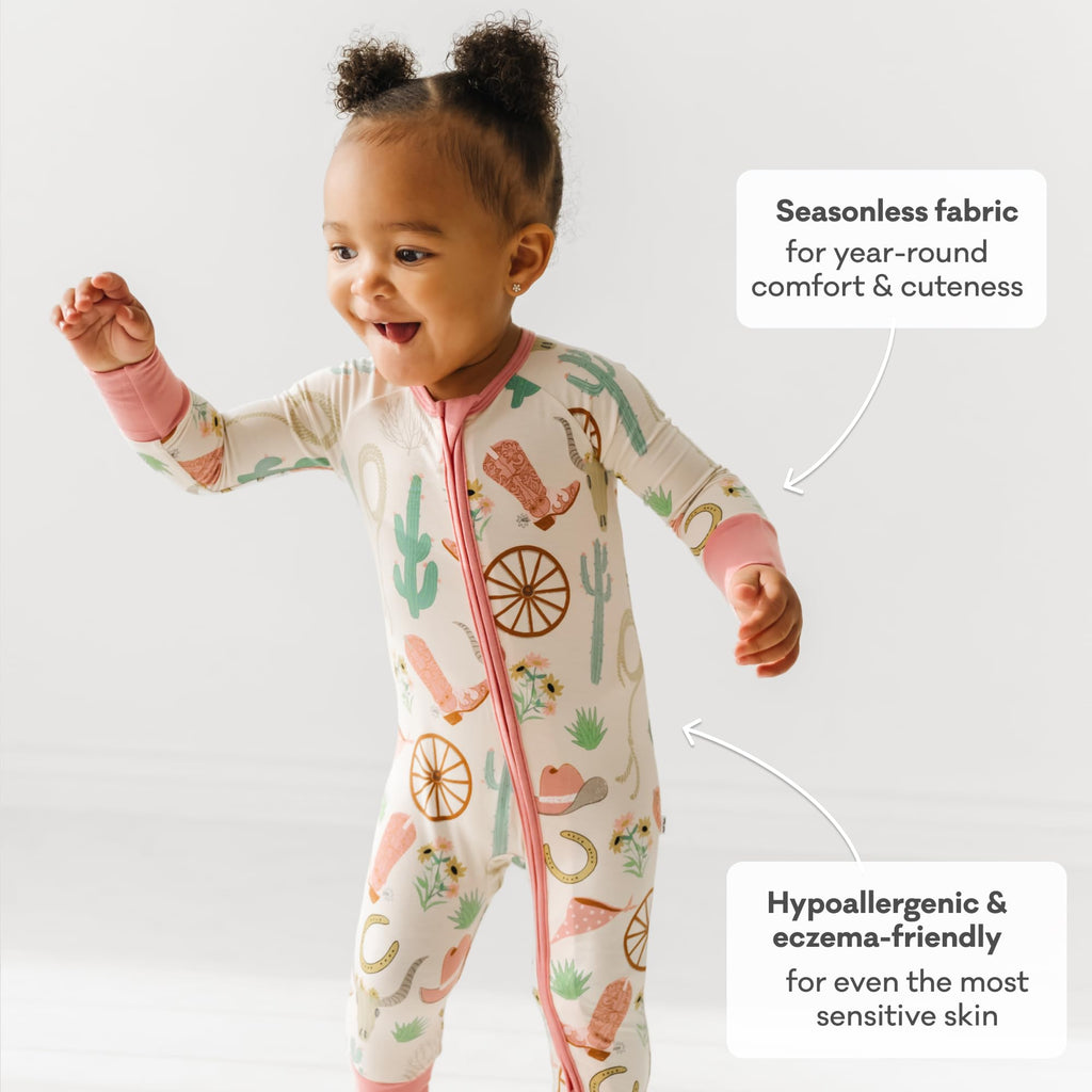 Little Sleepies Baby Pajamas, Pink Ready to Rodeo, Preemie