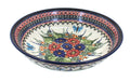Blue Rose Polish Pottery - Red Floral Butterfly Large Salad Bowl - 9.75" Diameter - Great Bowl for Salad, Pasta, or Serving Guests