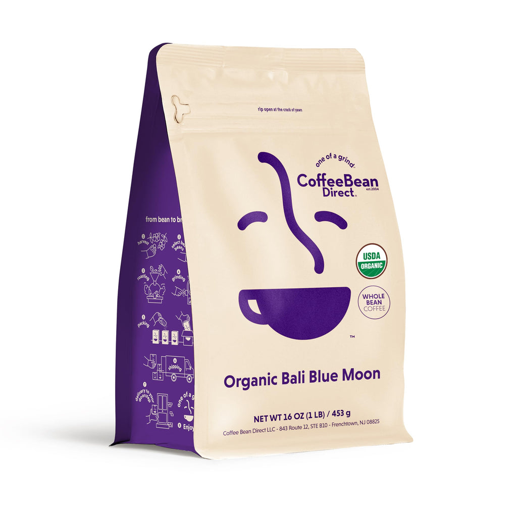 Coffee Bean Direct Organic Bali Blue Moon, Whole Bean, 1lb Bag