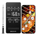 BBQOVN Smart WiFi Wireless Meat Thermometer, Sub-1G Long Range 1000FT, 7 NIST Certified Sensors in 1 Thinner Probe ±0.5℉ Accuracy, Standalone Base with App