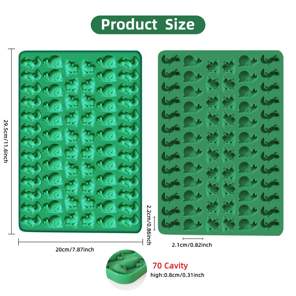 2 PCS Animal Silicone Molds, 104 Cavity Frog, Lizard, Snails Shaped Mini Silicone Molds for Baking Biscuits, Cookie,Candy, Chocolate, Jelly,Ice Cube,Pet Dog Treats Mold