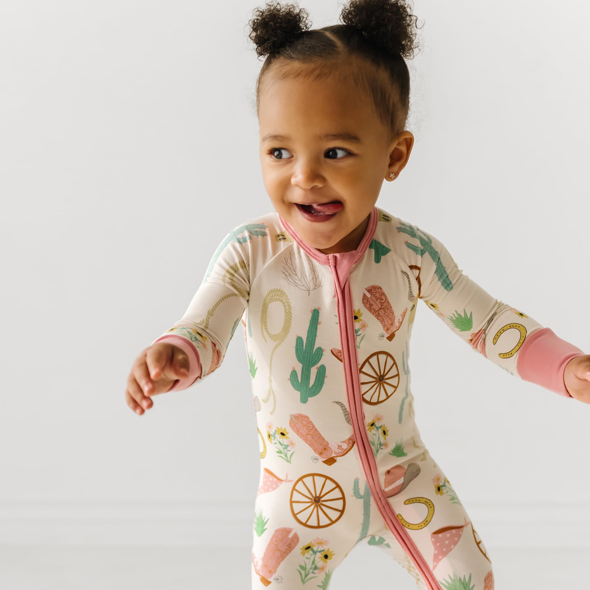 Little Sleepies Baby Pajamas, Pink Ready to Rodeo, 6-12 months