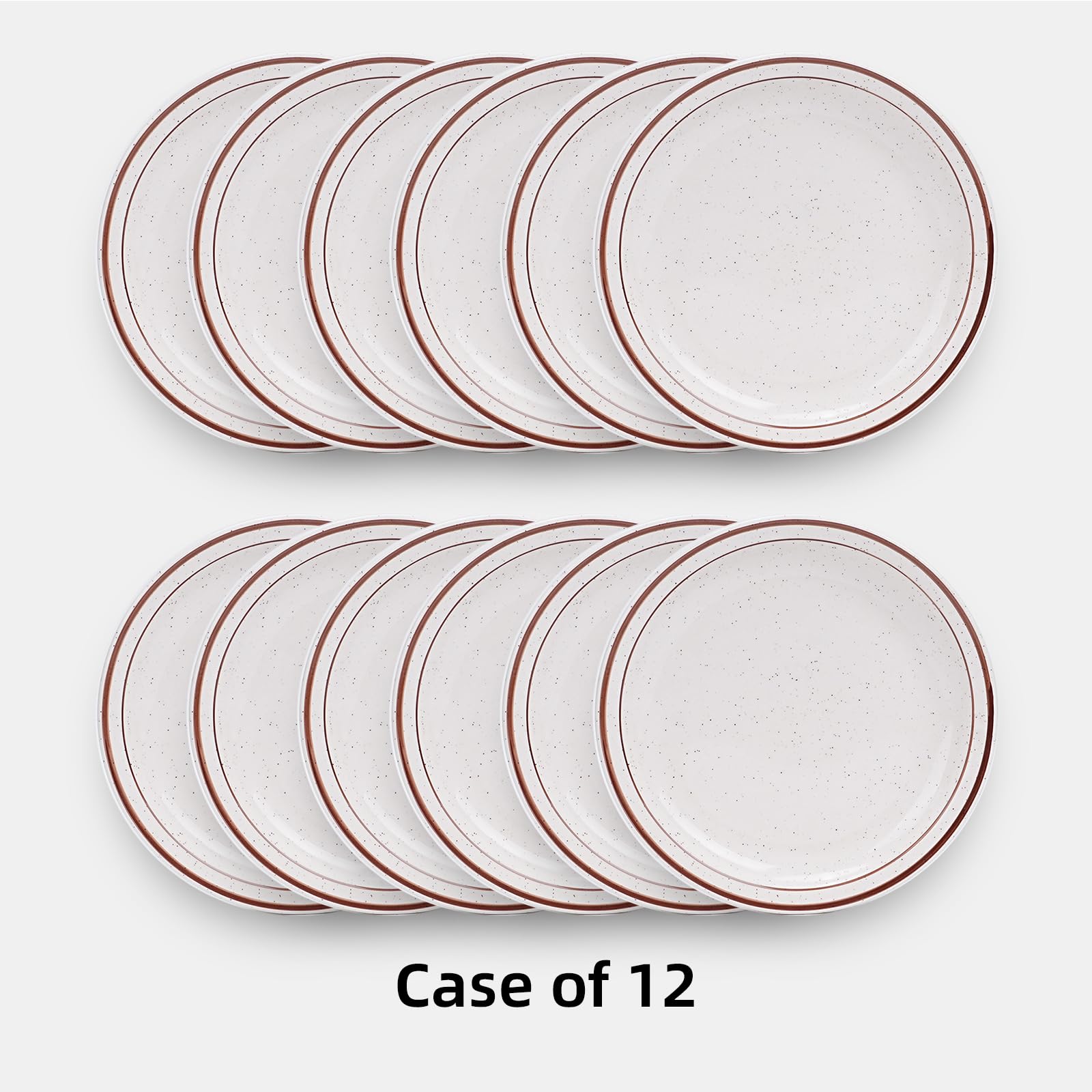 Stoneware Narrow Rim Brown Speckle, Plate 10.5", Case of 12
