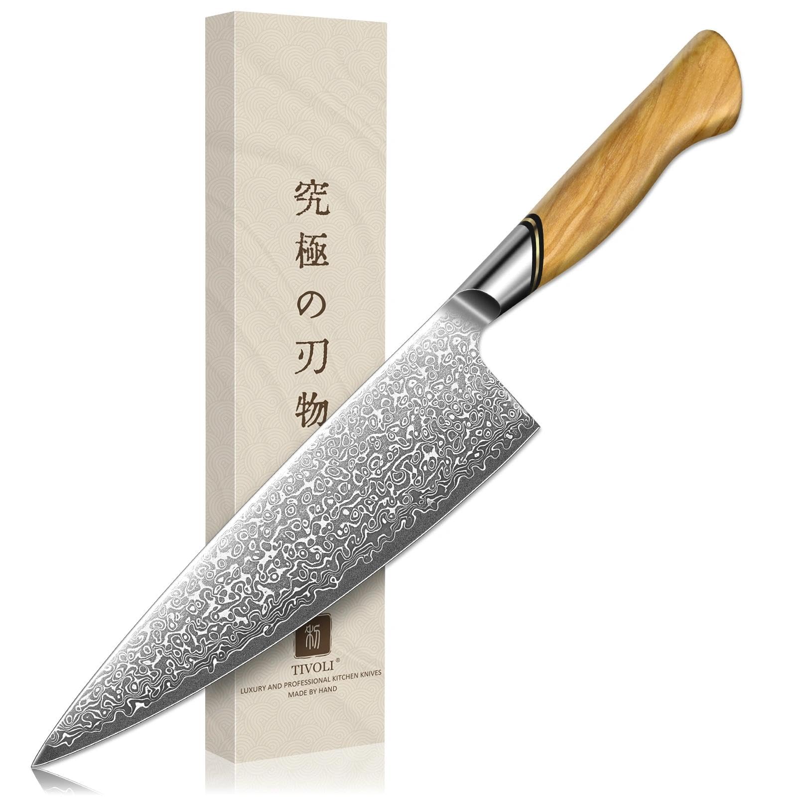TIVOLI Damascus Chef Knife – Japanese VG10 Professional Kitchen Knife