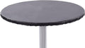 Yourtablecloth Heavy Duty Vinyl Round Fitted Tablecloth (Table Cover) with Flannel Backing Vibrant Colors Elasticized Tablecloth Great for Indoor and Outdoor Dining and Playing Cards 54” Black