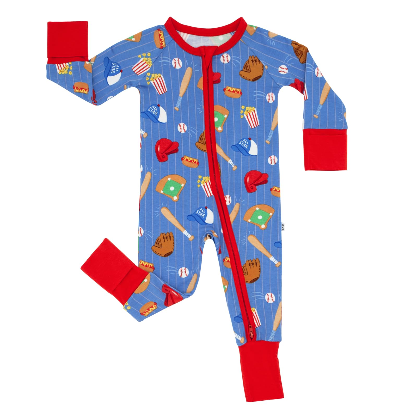 Little Sleepies Baby Pajamas, Blue All Stars, 0-3M
