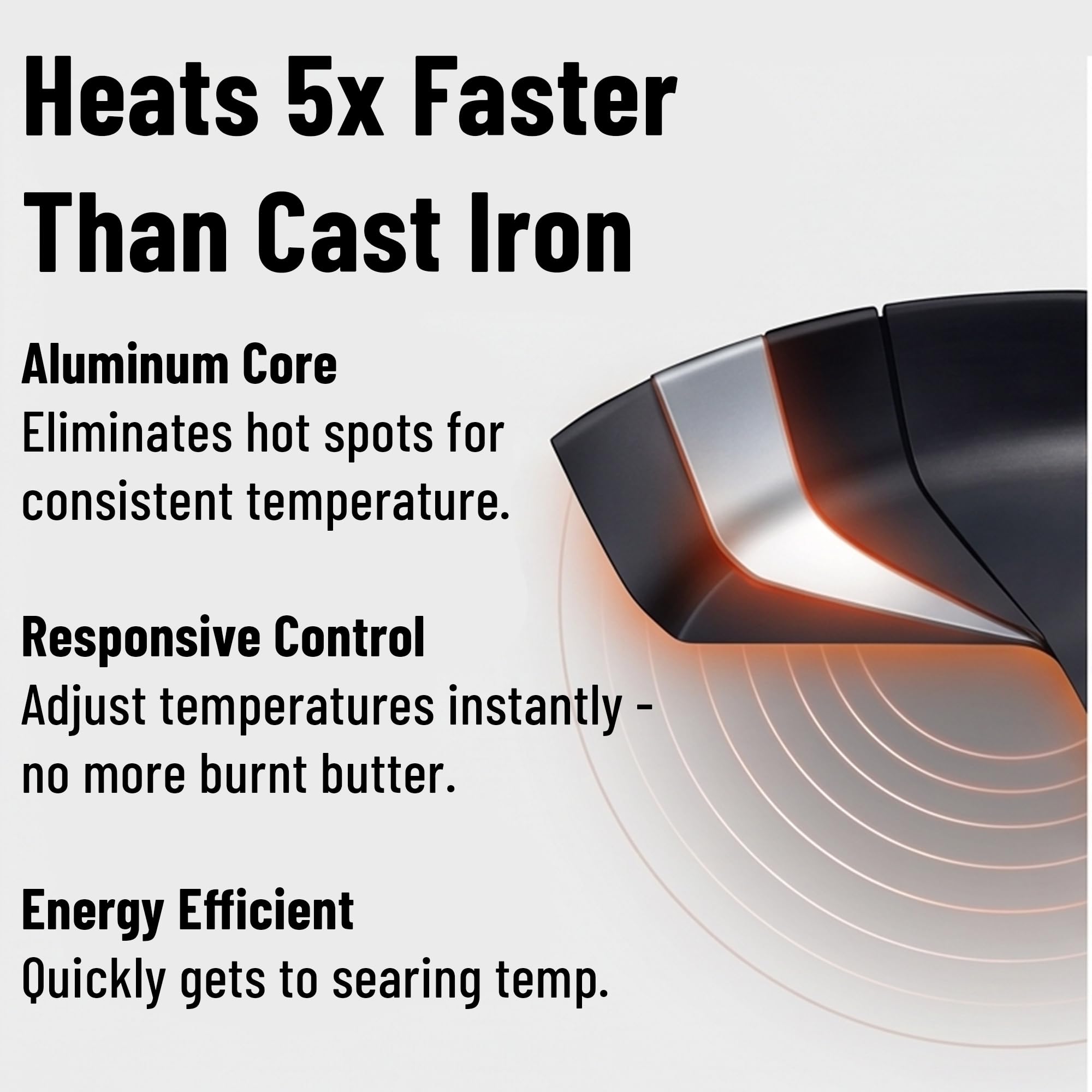 Misen Carbon Nonstick™ Skillet - Nitrided Carbon Steel - Professional Alternative to Teflon - 1100°F High Heat Ready - Easy Release - Induction, Oven, & Grill Safe - 8 Inch