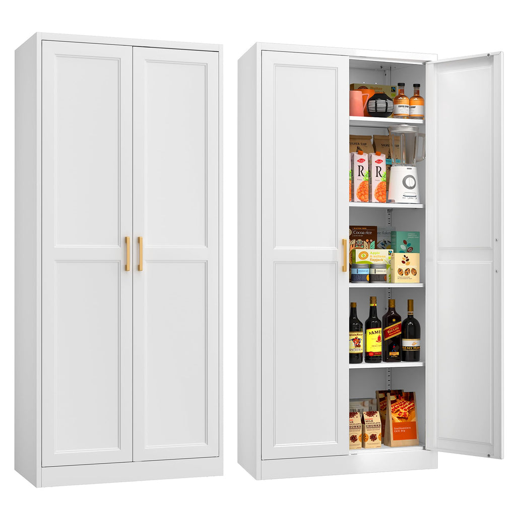 MetalMax 71"Tall Metal Kitchen Pantry Storage Cabinet with Doors& 4 Shelves