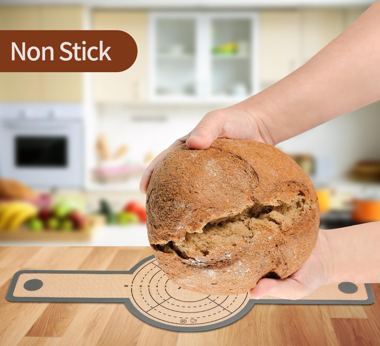 XCZ 2 PCs Silicone Bread Sling Dutch Oven Non-Stick & Easy Clean Reusable Silicone Bread Baking Mat. With Extra Long Handles Bread Baking Sheet Liner