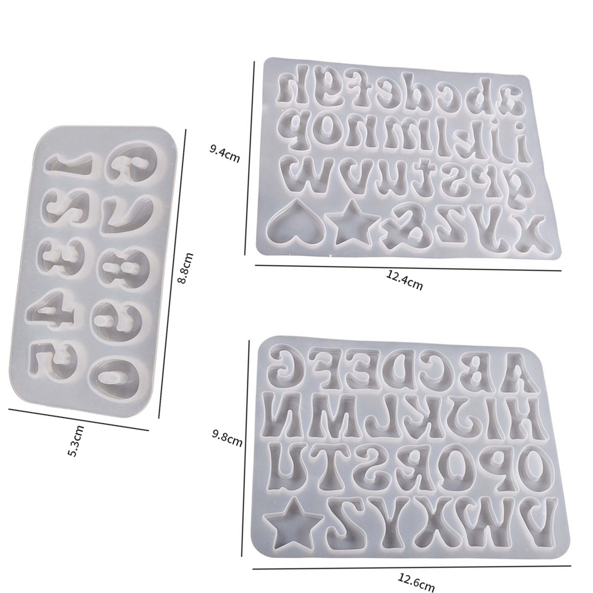 3 Pack Mini Letter Alphabet Resin Casting Soap Making Silicone Mold for Candle Home Decor 3D Animal Mold