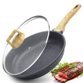 GiPP Nonstick Frying Pan Skillet with Lid - 11" Grey Granite Non Stick Pans, Omelette Pan with Heat-Resistant Handle, Compatible with All Stovetops, PFOA Free