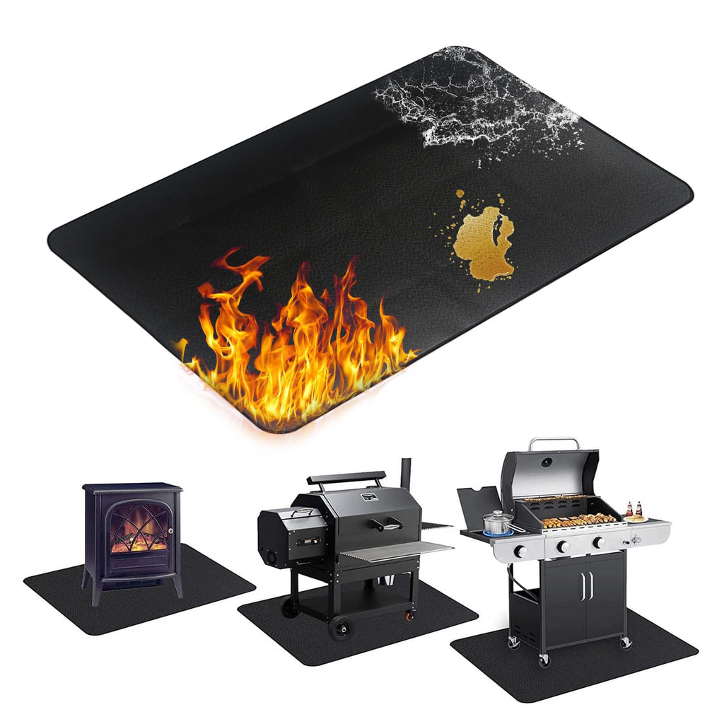 60 x 40 inch Firepit Mat for Outdoor Grill, Fireproof Mats for Under Reusable Oil-Proof Waterproof Grill Mats Repalce BBQ Pad for Deck Patio Grass Fire Pit Accessories for Outside