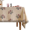 ISAENNE Designer Linen Light Beige Square Tablecloth,French Colorful Floral Table Cloth,Fall Stain Resistant Decor Tablecloths for Dining Thanksgiving Christmas Kitchen,67"*67"-Helena E