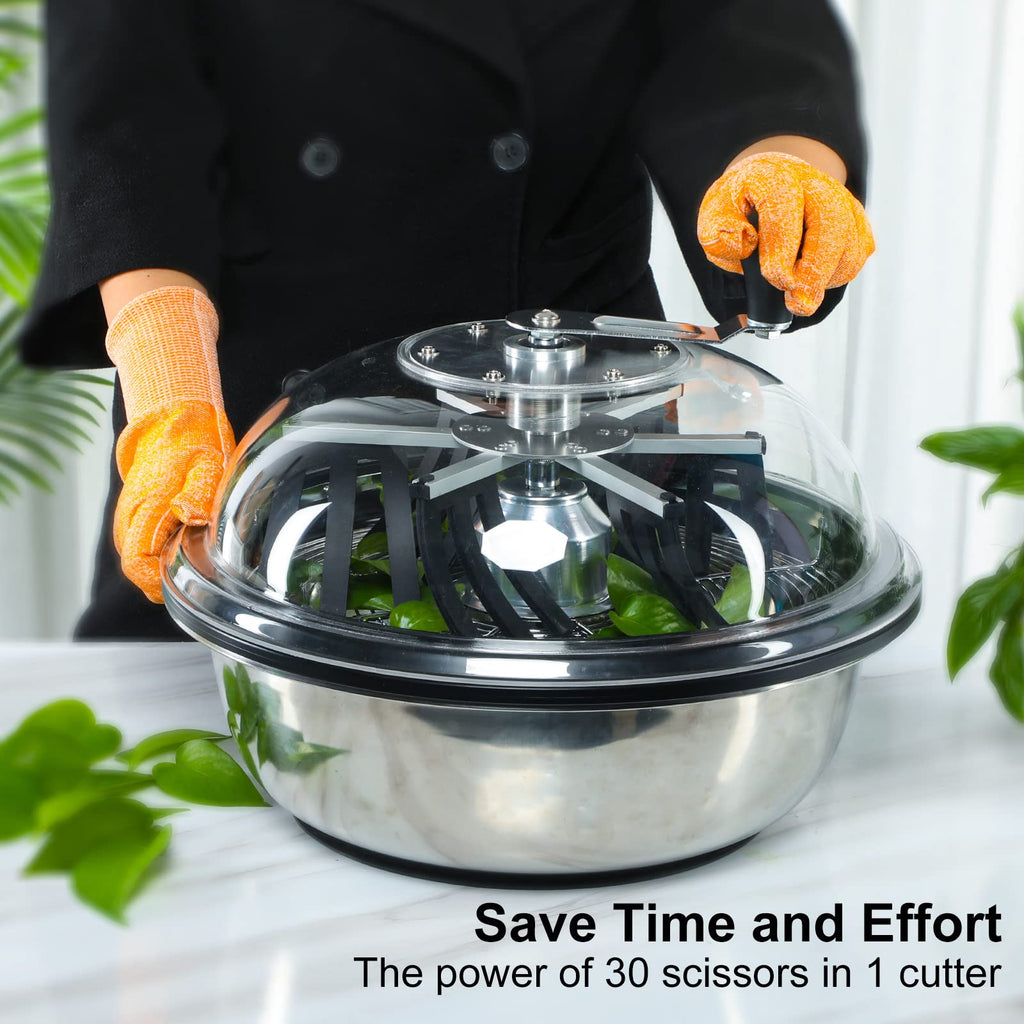 MELONFARM 19 inch Bud Leaf Bowl Trimmer, Bud Bowl Trimmer with Switchable Stainless Steel Blades & Clear Visibility Dome, Hand Twist Spin Cutting Bud Trimmer for Buds, Flowers, Hydroponics Plants