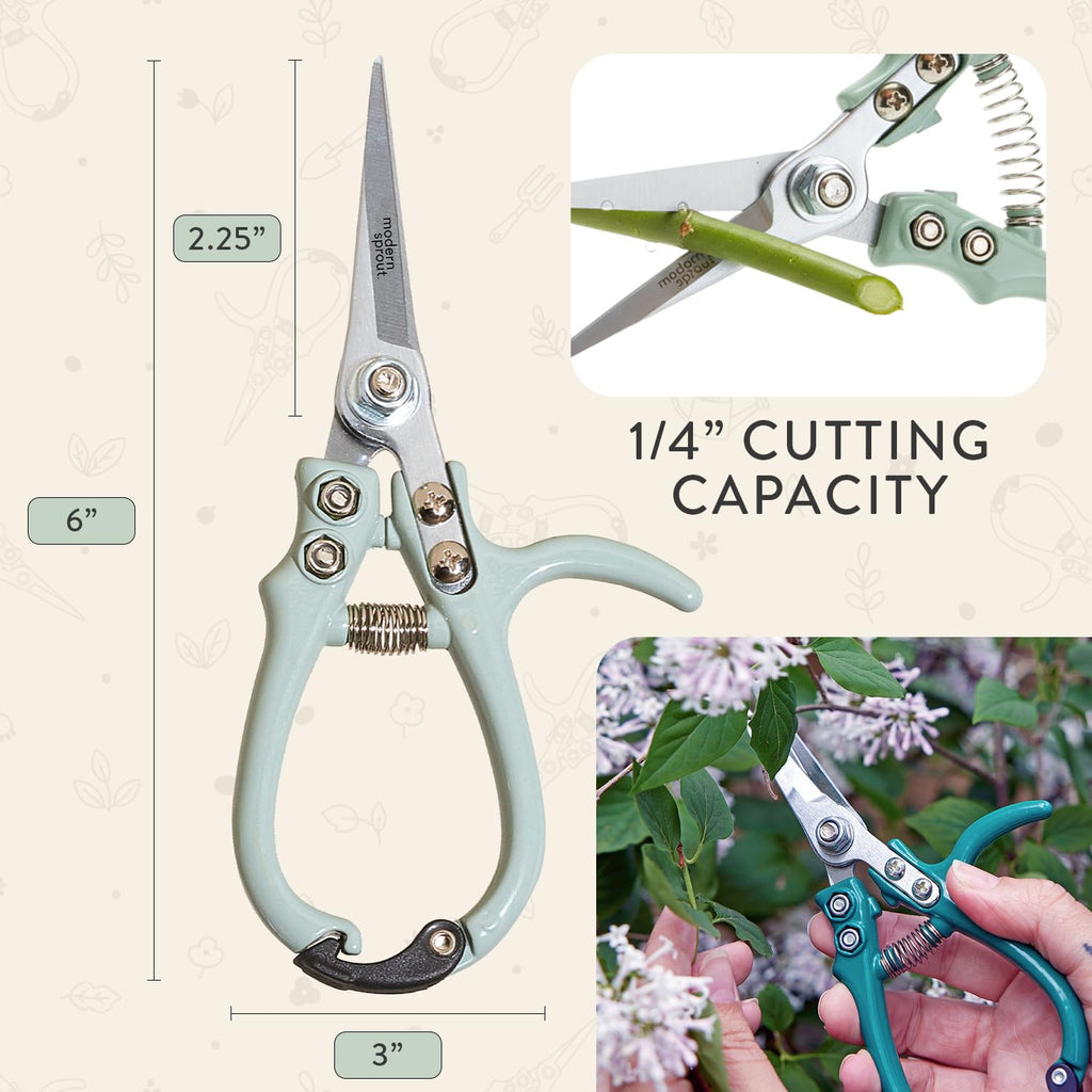 Modern Sprout Pruning Shears - Garden Snips - Herb Scissors - Sage 1-Pack