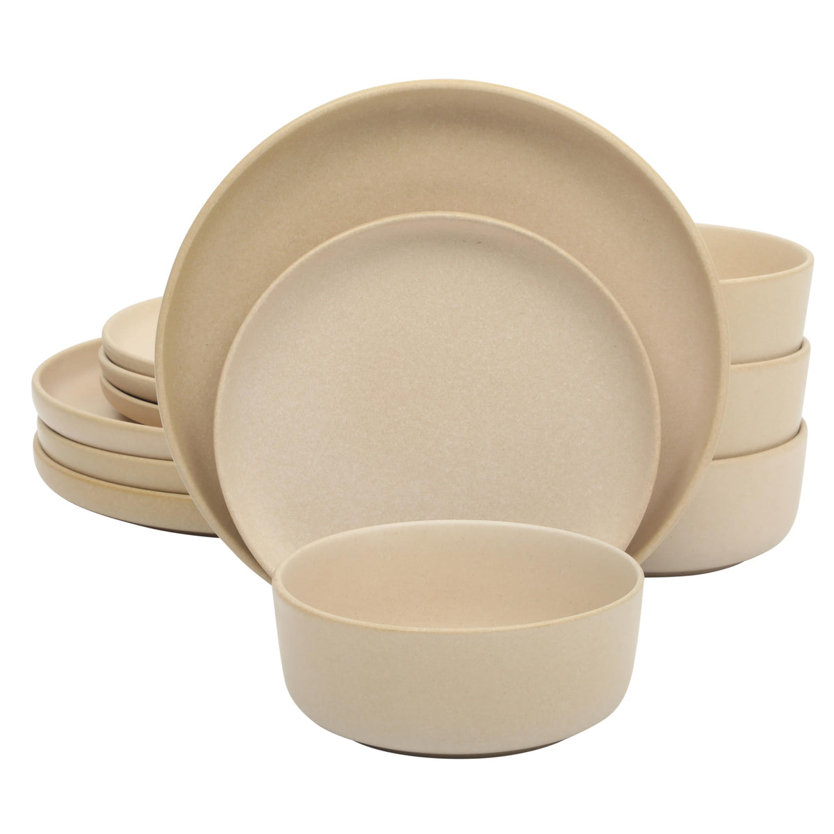 Gibson Elite Soho Lounge Round Reactive Glaze Stoneware Dinnerware Set, Service for 4 (16pc), Blue, Soho Round.
