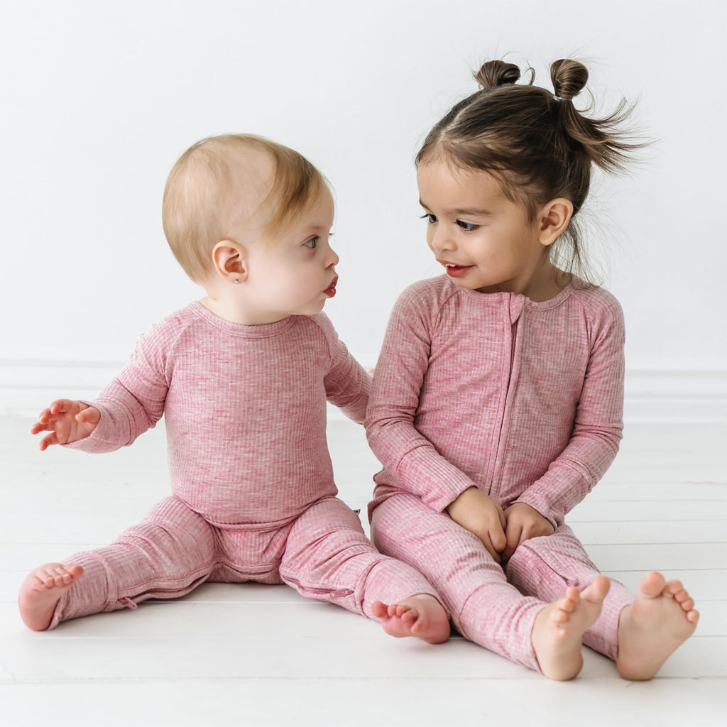 Little Sleepies Baby Pajamas, Heather Mauve, 6-12M