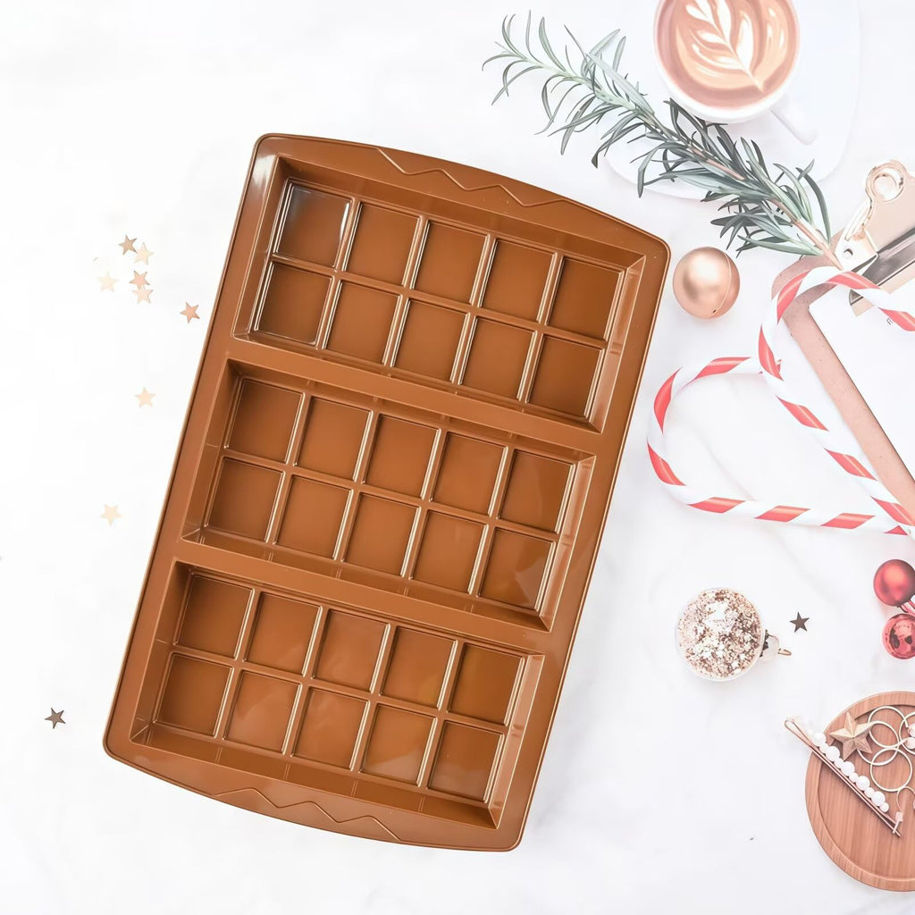 1 Pc Chocolate Bar Mold, 10 Snap 4/5 Inch Deep Large Chocolate Mould Silicone Break Apart Thick Silicone Molds for Candy, Dubai Pistachio, Snacks and Desserts