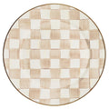 MACKENZIE-CHILDS Enamel Charger Plate, Brown-and-White Mocha Check