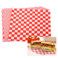 PATIKIL 7.1" x 7.1" Waxed Paper Sheets, 100Pcs Square Pattern Oil-absorbing Dry Food Wrapping Paper for Bakery Coffee Shop Home Baking Kitchen DIY, Red