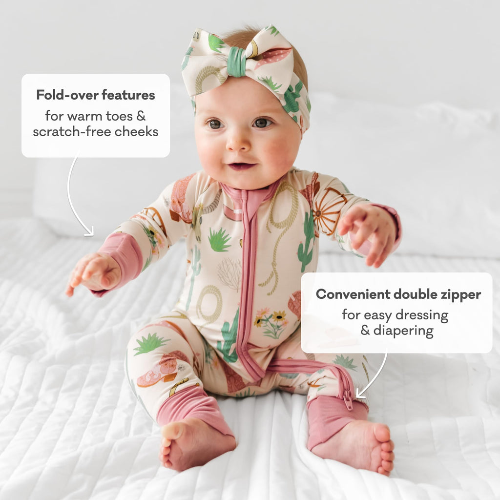Little Sleepies Baby Pajamas, Pink Ready to Rodeo, Preemie