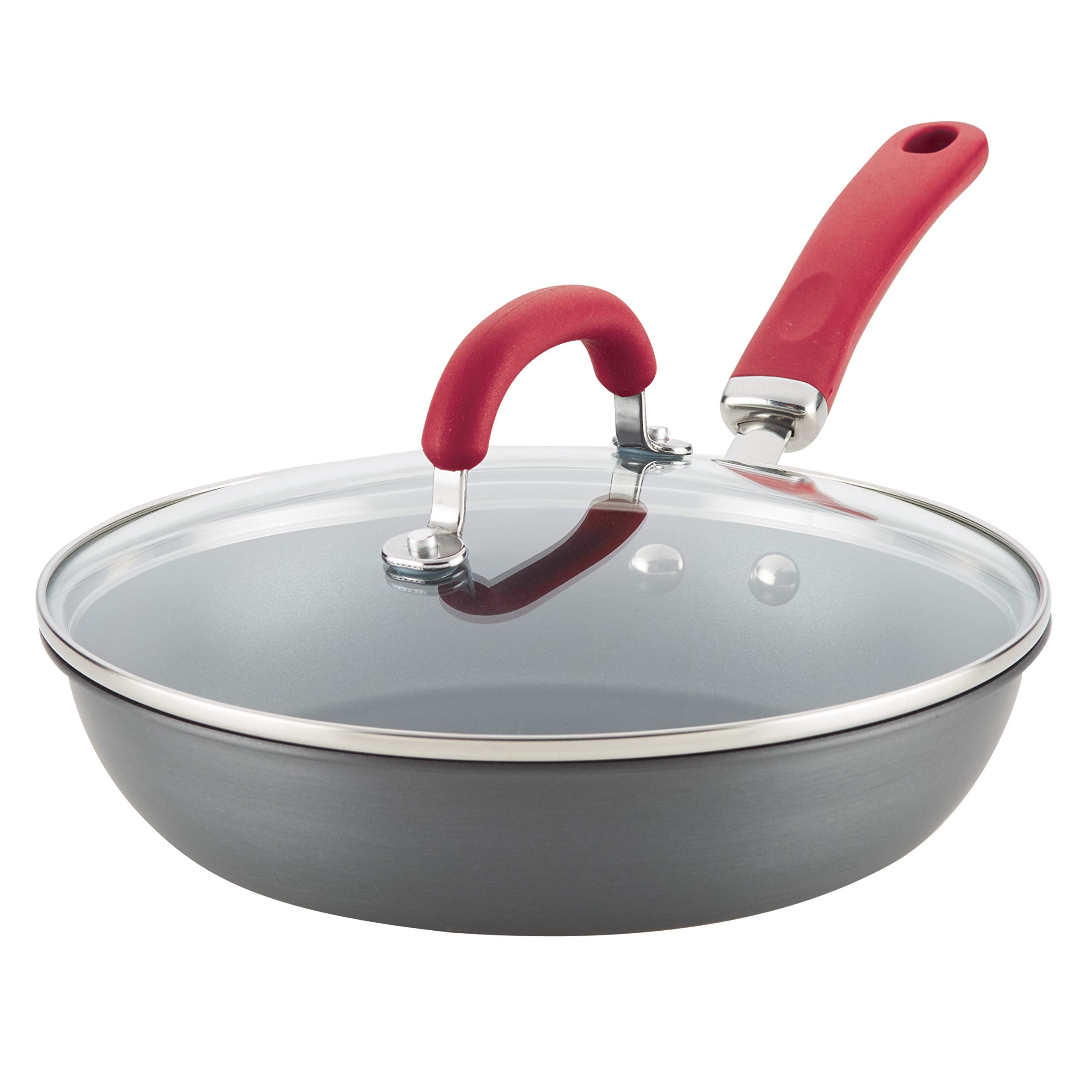 Rachael Ray Create Delicious Deep Hard Anodized Nonstick Frying Pan / Fry Pan / Hard Anodized Skillet - 10.25 Inch, Gray