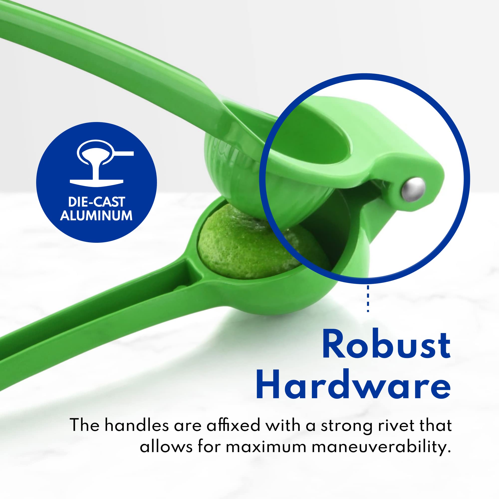 New Star Foodservice Lime Squeezer, Commercial Restaurant Grade Enameled Aluminum Citrus Press, Manual Hand Juicer for Limes, Lemons, and Small Citrus, Green