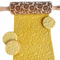 MOSS ROSE Embossed Rolling Pin for Ceramic. Clay Roller and Ceramic Stamp for Embossing Pottery. Baking Gifts for Women by Algis Crafts for Embossed Cookies