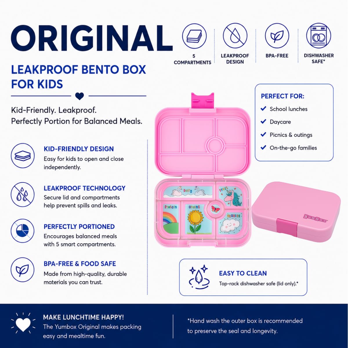Yumbox Original Leakproof Bento Lunch Box - Lavande Purple Unicorn