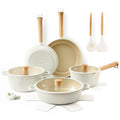 SENSARTE 17Pcs Ceramic Nonstick Cookware Set Non-toxic Healthy Pots and Pans Set Ceramic Kitchen Cooking Frying Pans with Stay-cool Handle, PFAS/PTFE/PFOA Free, Dishwasher Safe, Induction Compatible