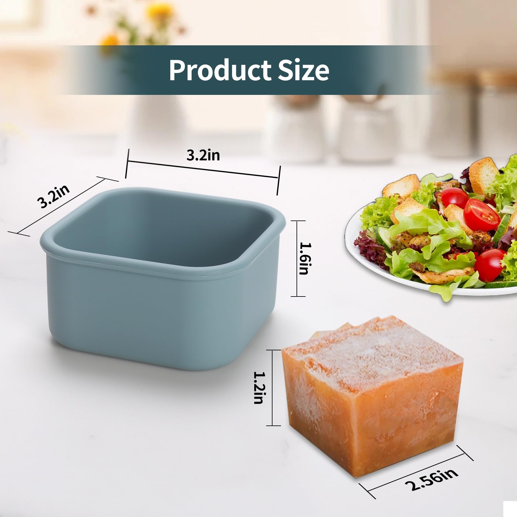 BECOKIT 1/2 Cup Silicone Freezer Tray With Lid - Silicone Freezer Molds 4-Pack For meal prep & freezing of various sauces and other dishes, makes 4 perfect 1/2 cup portions cubes (Blue 4 Pack)