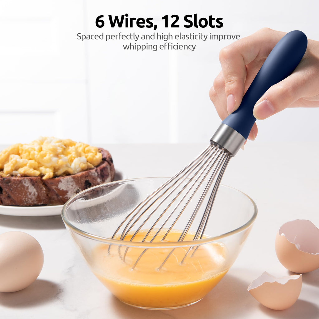 U-Taste Wire Whisk for Cooking, 18/10 Stainless Steel Wisk, S/Midnight Blue
