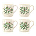 Lenox 853763 Holiday 4-Piece Stackable Mug Set, Christmas Dinnerware, Hosting