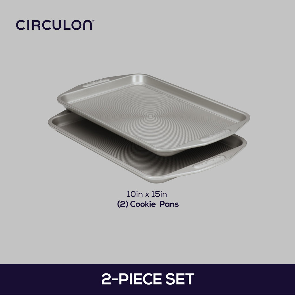 Circulon Nonstick Bakeware Set, Cookie Sheets for Baking Nonstick, 2-Piece, Gray