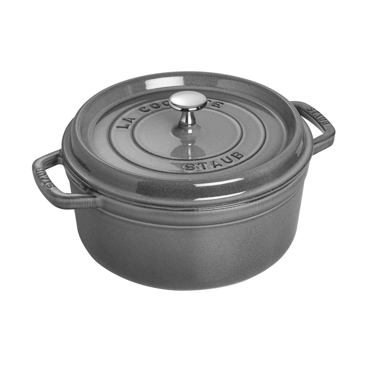 STAUB Cast Iron Dutch Oven 0.5-qt Round Cocotte, Made in France, Serves 1, Matte Black