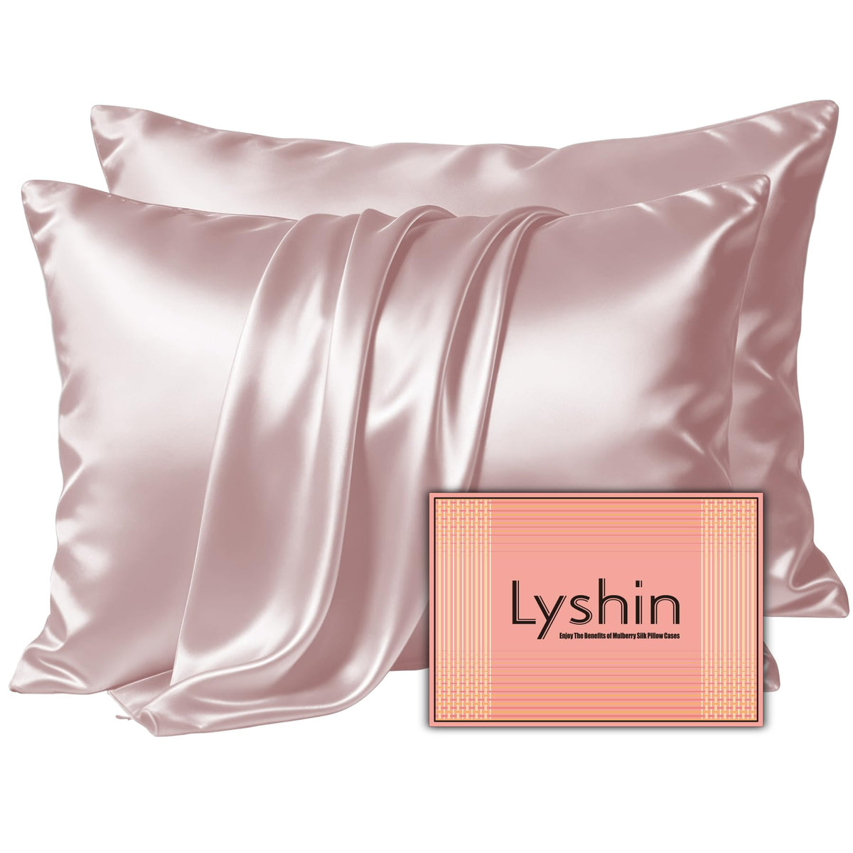 LYSHIN Silk Pillow Cases Standard Size with Hidden Zipper, Leopard