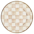 MACKENZIE-CHILDS Enamel Salad Plate, Brown-and-White Mocha Check